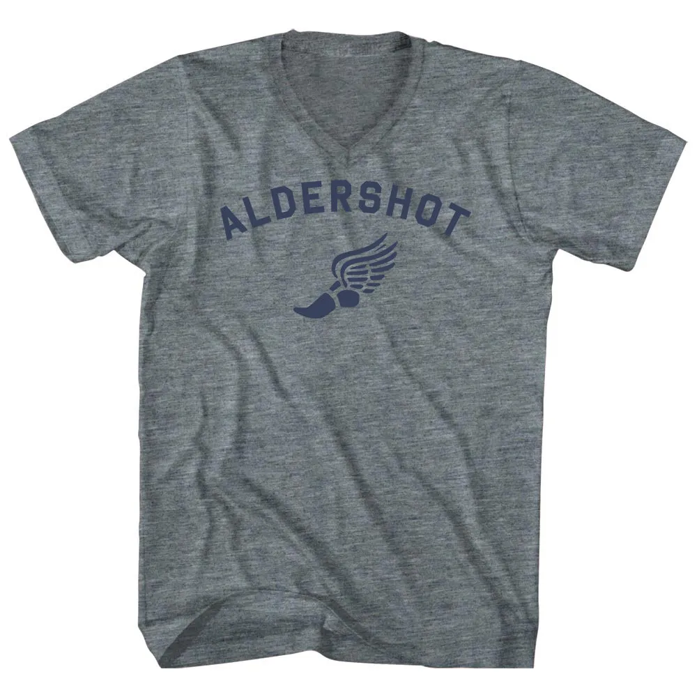 Aldershot Running Track Winged Foot Tri-Blend V-neck Womens Junior Cut T-shirt