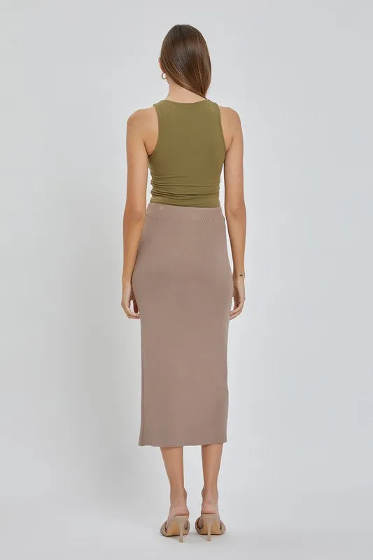 Basic High Neck Tank-Olive