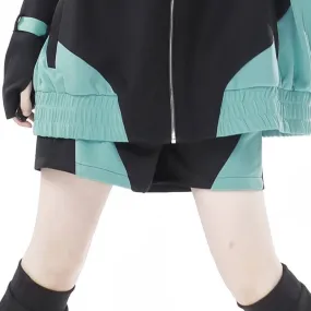 Black&Green Jirai Kei Sport Shorts