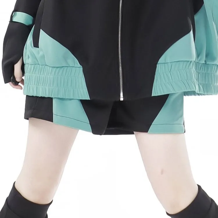 Black&Green Jirai Kei Sport Shorts