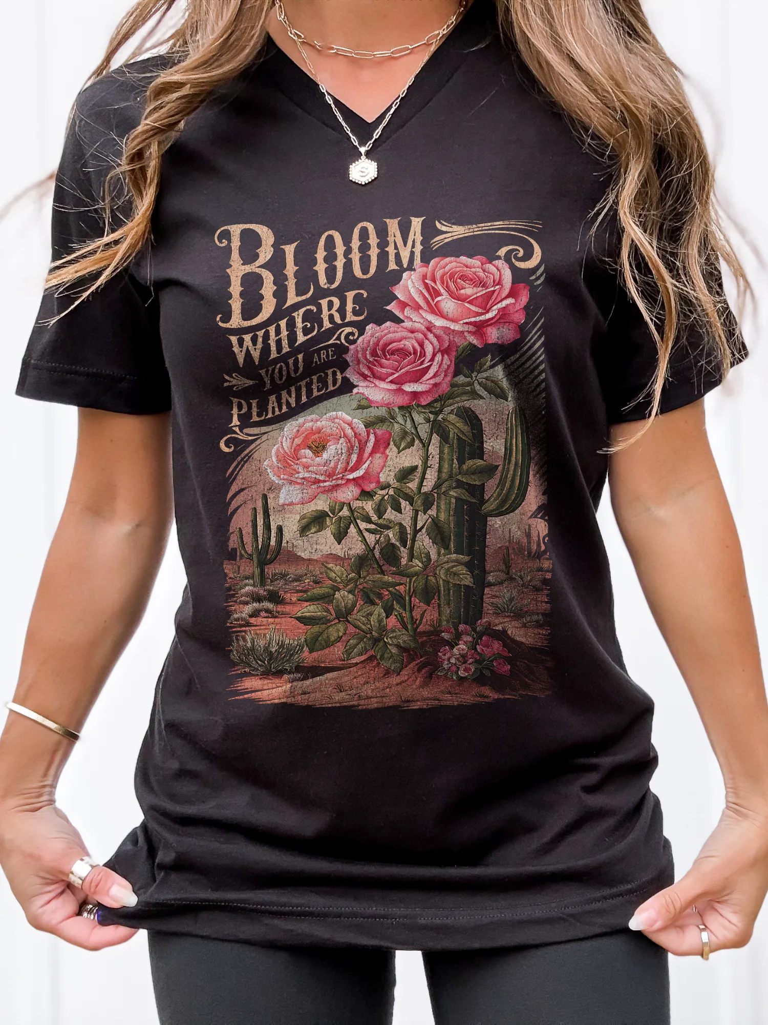 Bloom Where You Are Planted V Neck