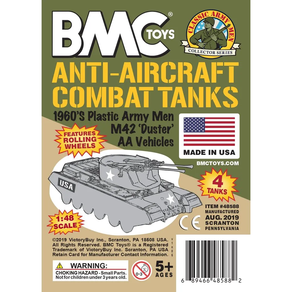 BMC Classic Payton Anti-Aircraft Tanks 4 Piece Set Olive Drab
