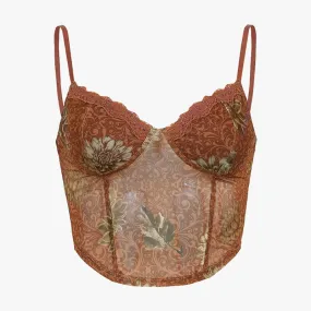 Bust Shaped Floral Camisole Crop Top
