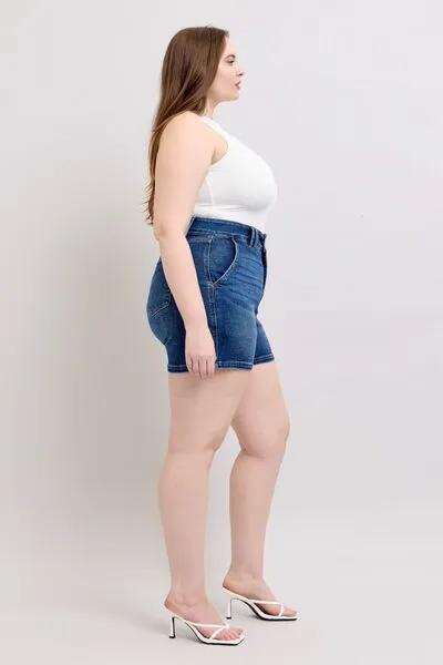 Double Button Denim Shorts