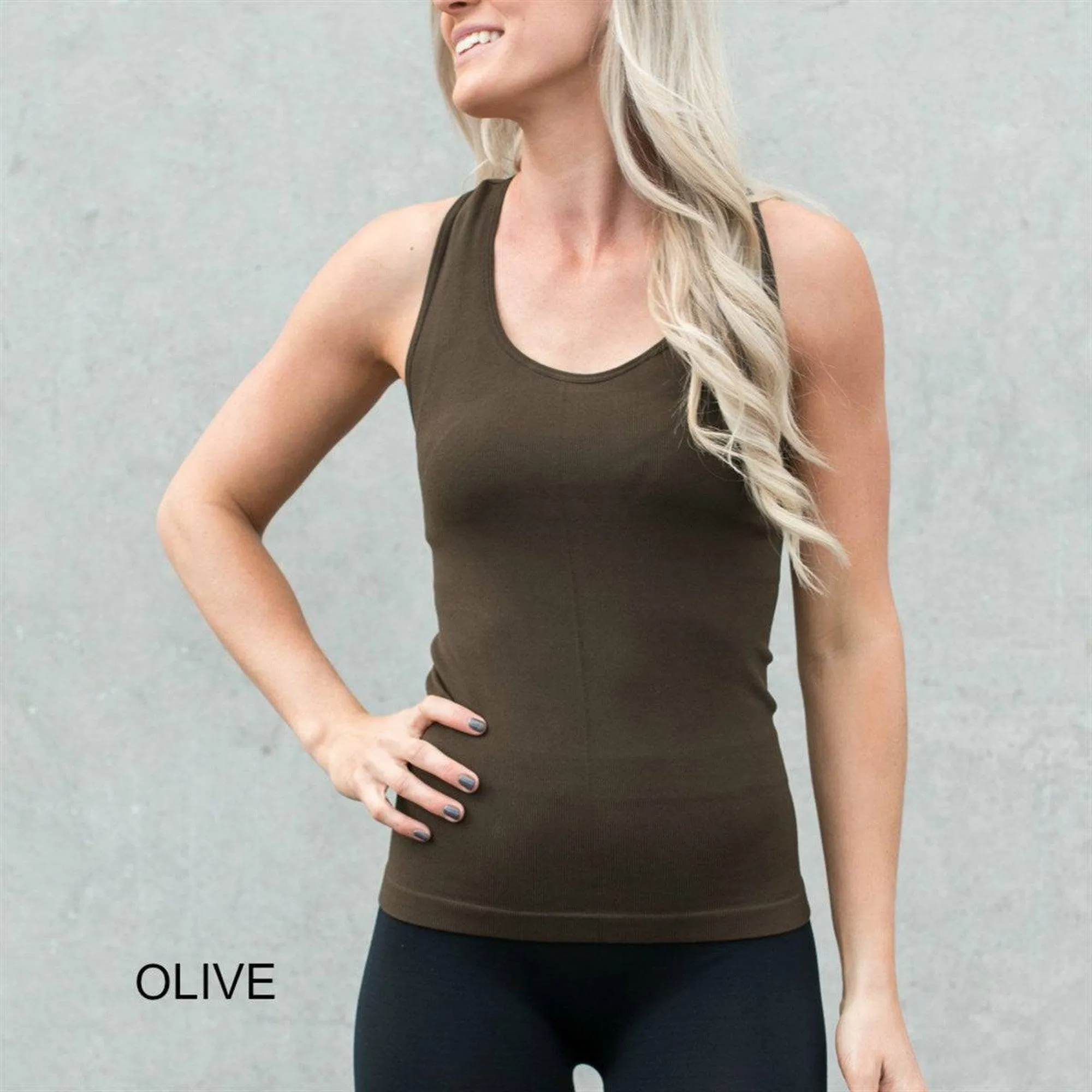 Mid-Length Racerback Tank | Ribbed