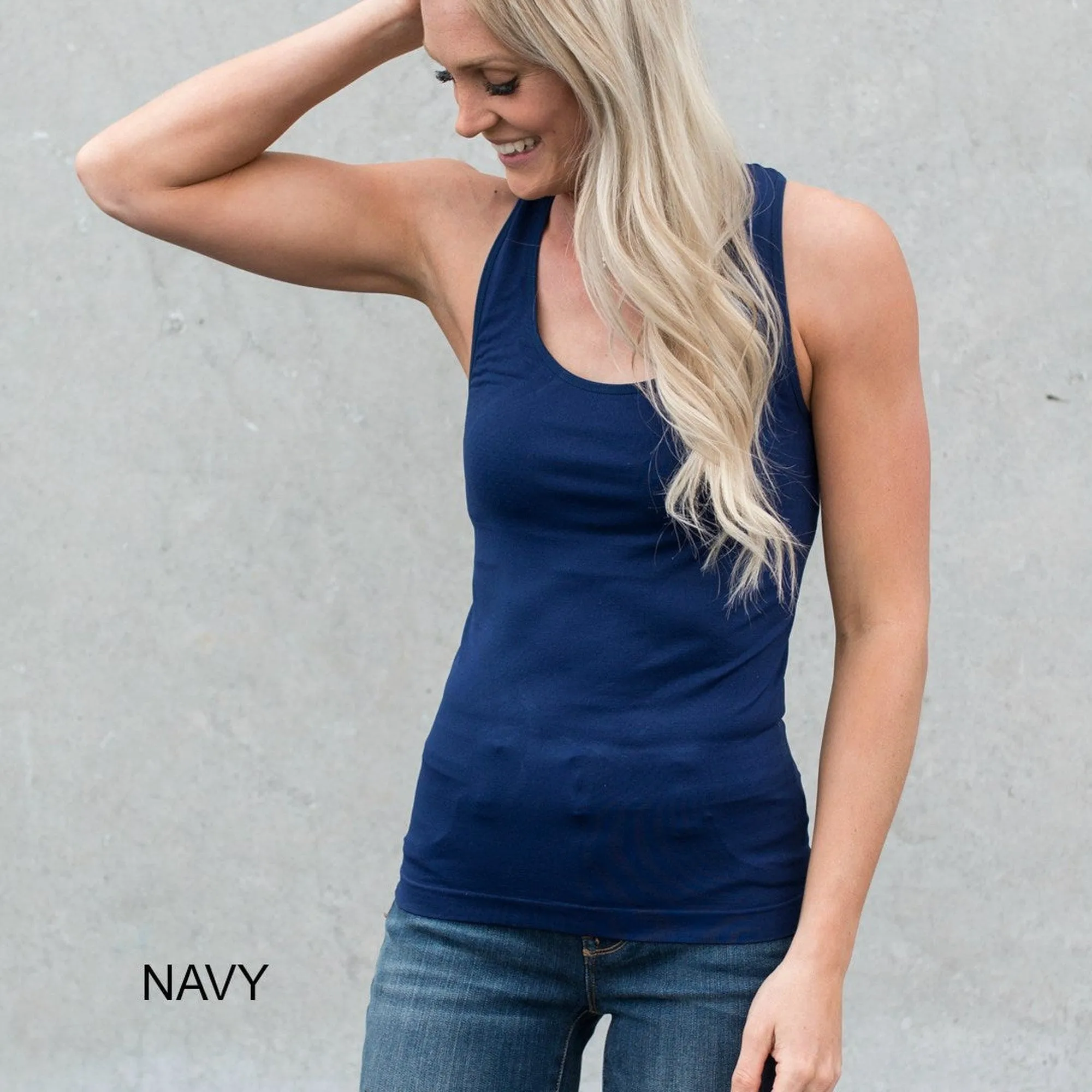 Mid-Length Racerback Tank | Ribbed