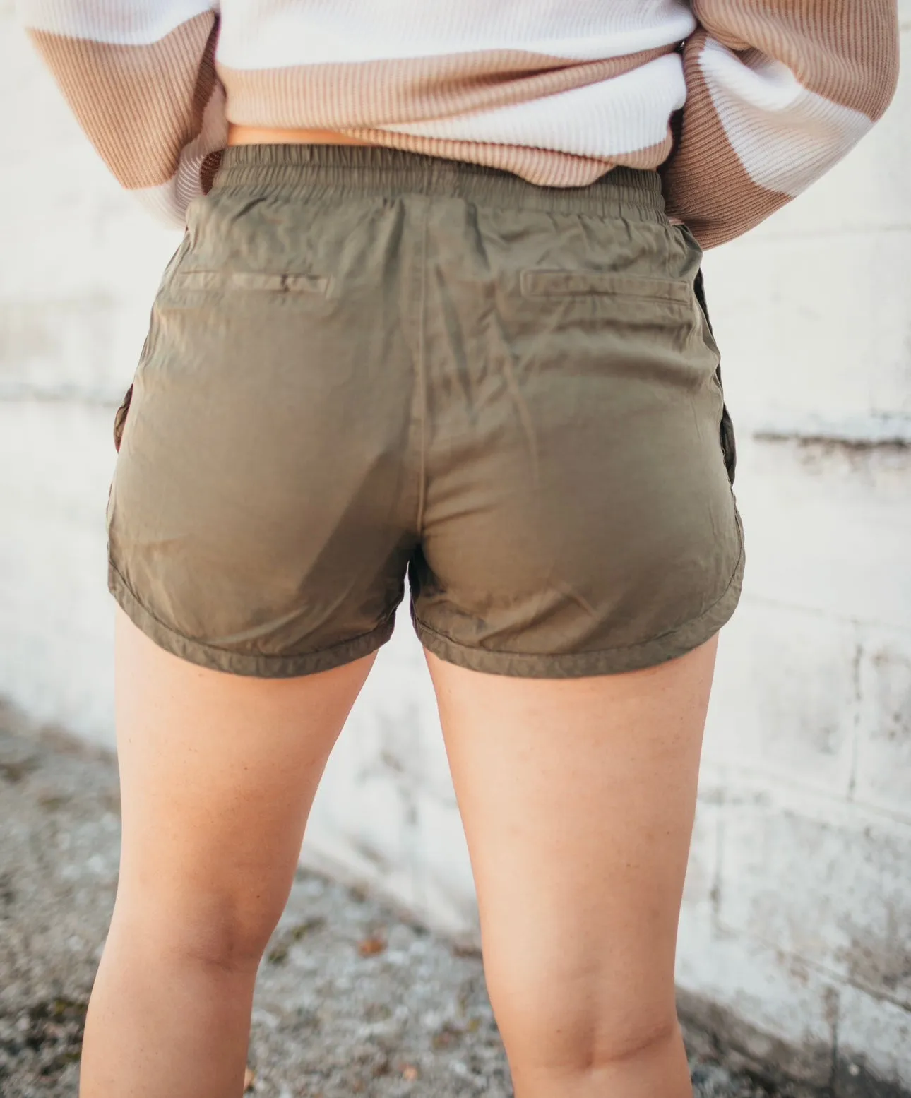Olive Tencel Shorts