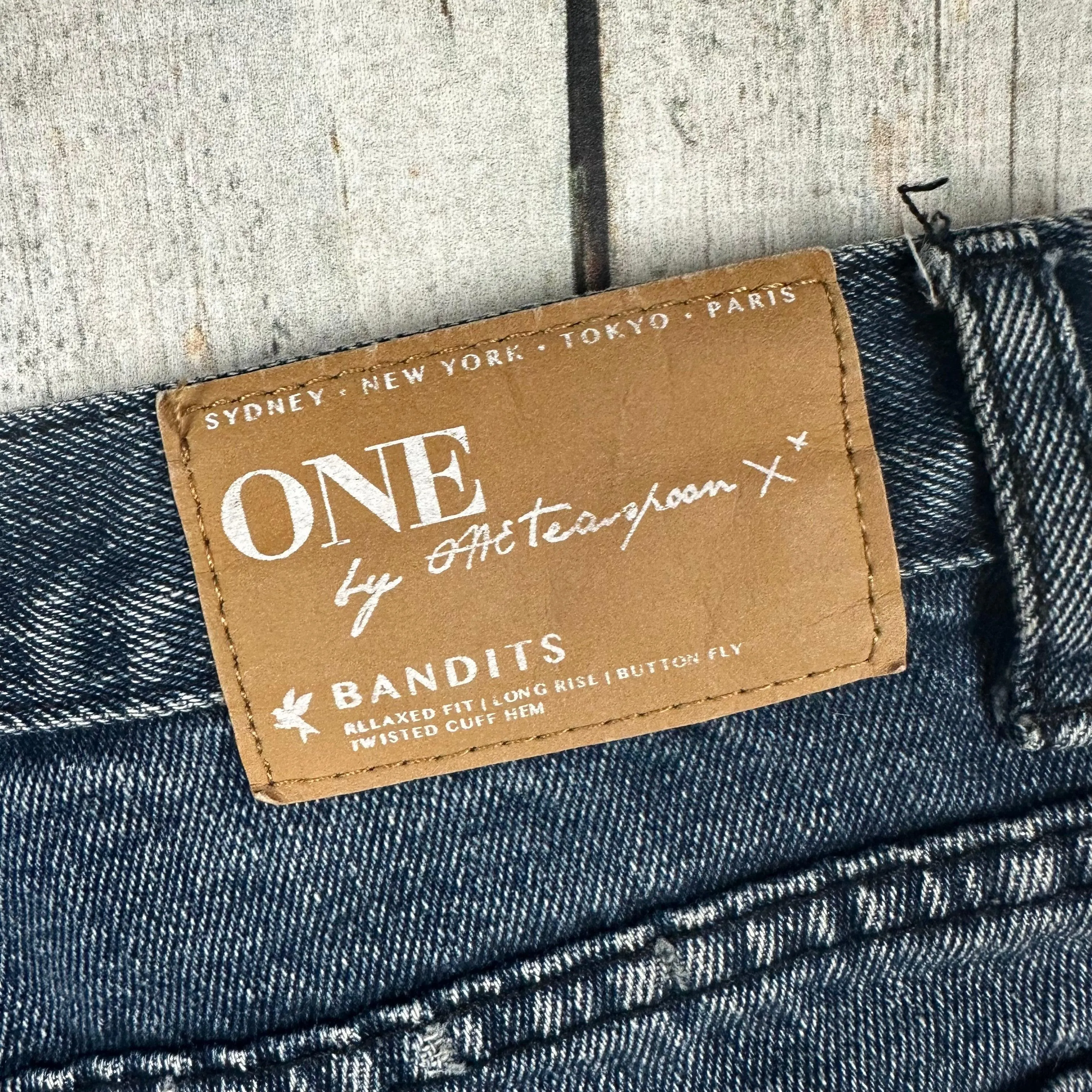 One Teaspoon 'Bandits' Rolled Cuff Denim Shorts  - Size 27"