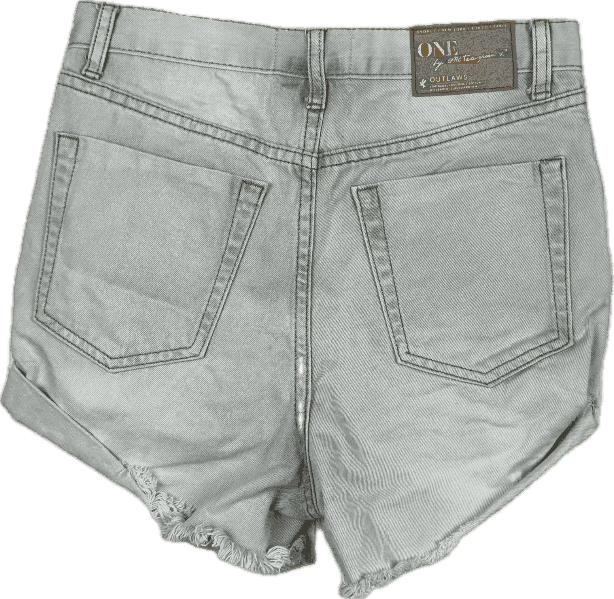 One Teaspoon 'Outlaws' Destroyed Denim Shorts  - Size 24