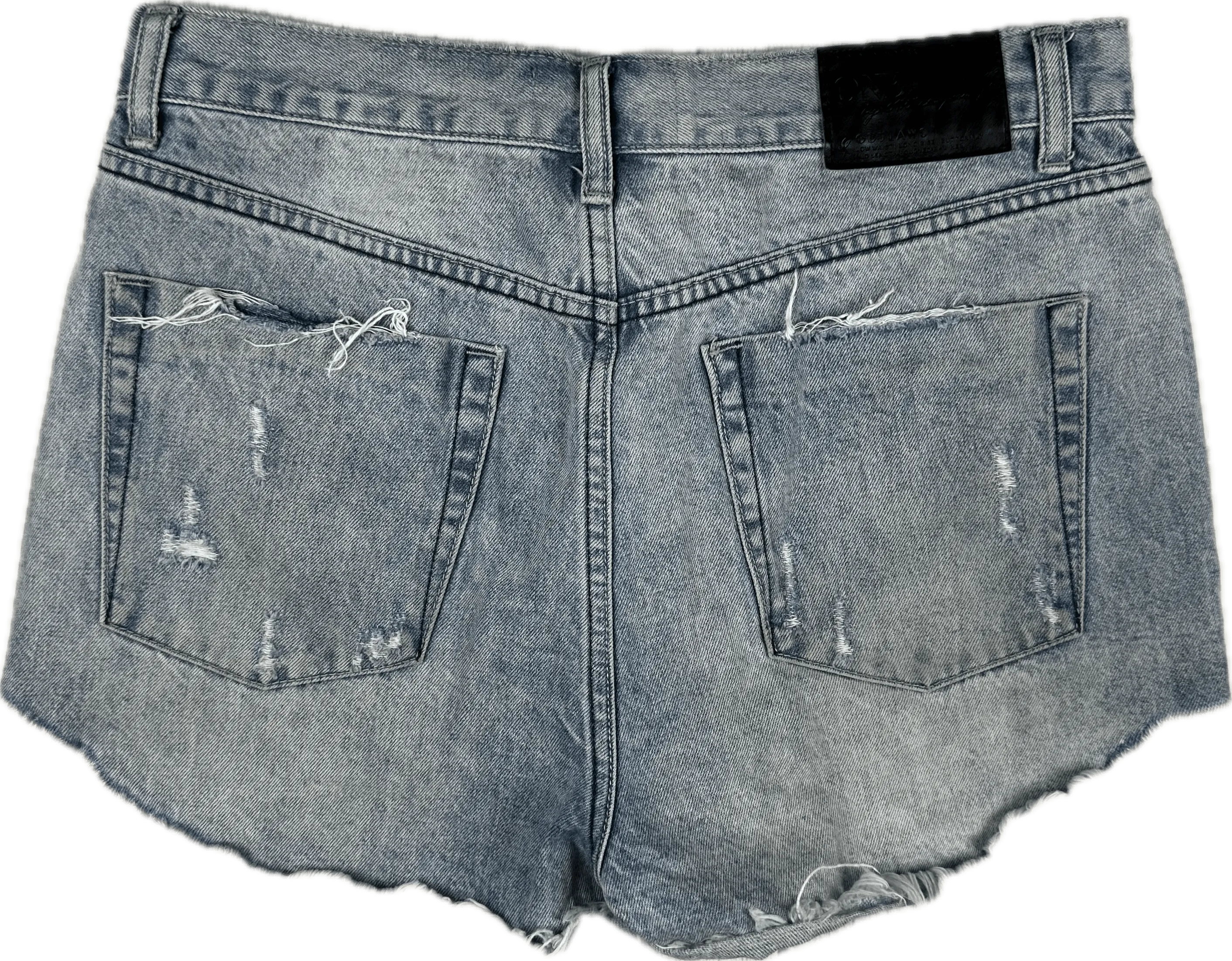 One Teaspoon 'Outlaws' Destroyed Denim Shorts  - Size 28