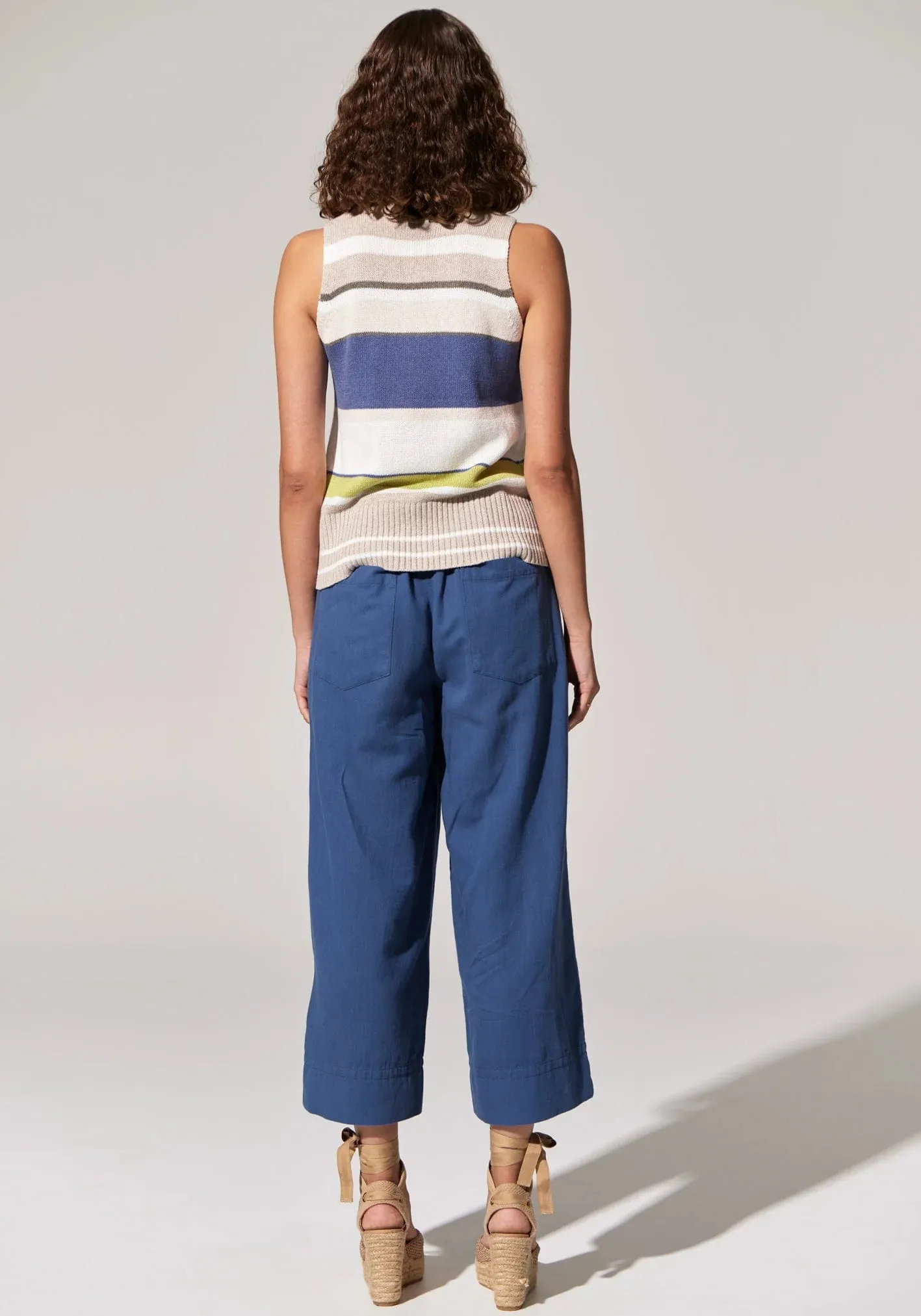 Pol Clothing Estel Stripe Knit Tank Blue Multi