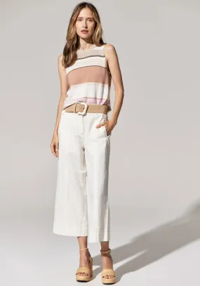 Pol Clothing Estel Stripe Knit Tank Pink Multi